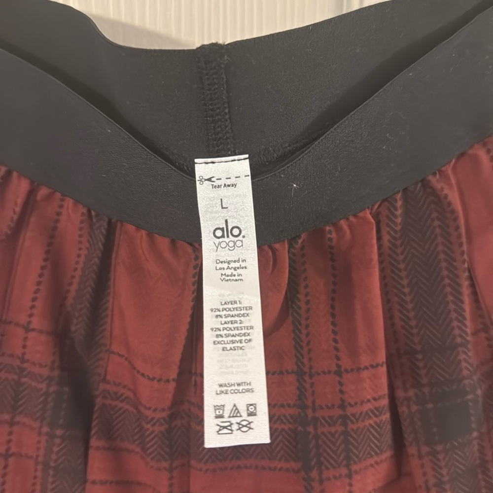 Alo plaid tennis skirt.